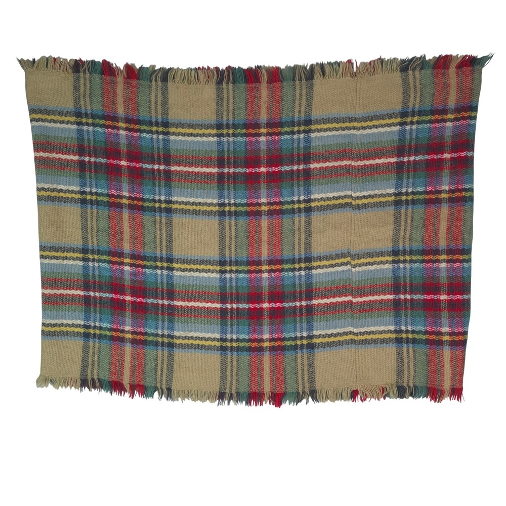 Simply Southern Blanket Scarf Womens Tan Plaid Fringed‎ Oversized Wrap - Picture 2 of 4